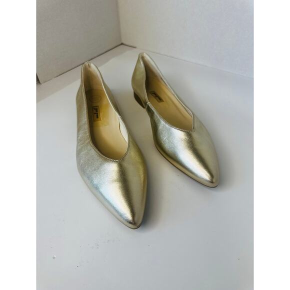 Paul Green beige Gold Ballerina Classic pointed toe Ballet flats UK6.5 / US  9 - Picture 9 of 12